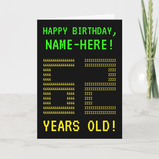 Amusant, Geeky, Nerdy "62 ANS !" Carte d'anniversa (Devant)