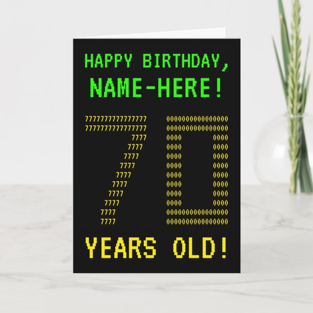 Amusant, Geeky, Nerdy "70 ANS !" Carte d'anniversa (Devant)