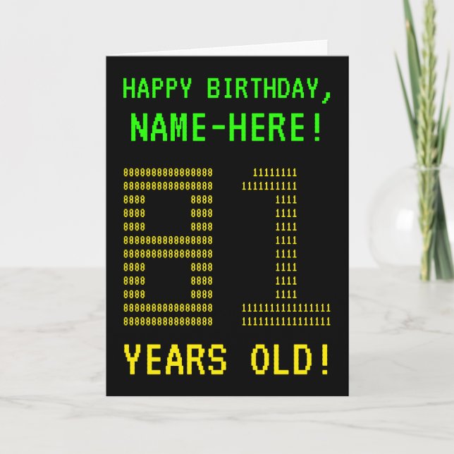 Amusant, Geeky, Nerdy "81 ANS !" Carte d'anniversa (Devant)