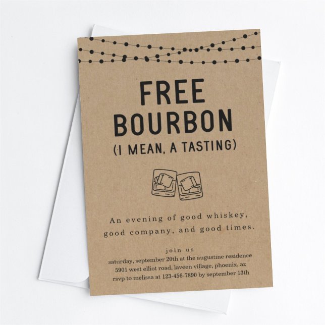Amusant Gratuit Bourbon Tasting Party Invitation (Créateur téléchargé)