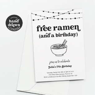 Amusant gratuit Ramen Invitation de fête d'anniver