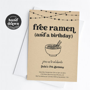 Amusant gratuit Ramen Invitation de fête d'anniver