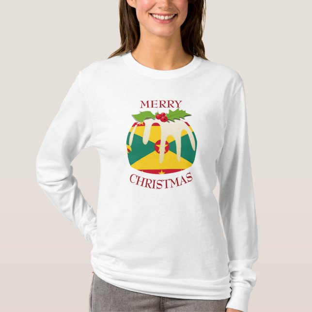 Amusant | GRENADA | T-shirt Pudding de Noël (Devant)