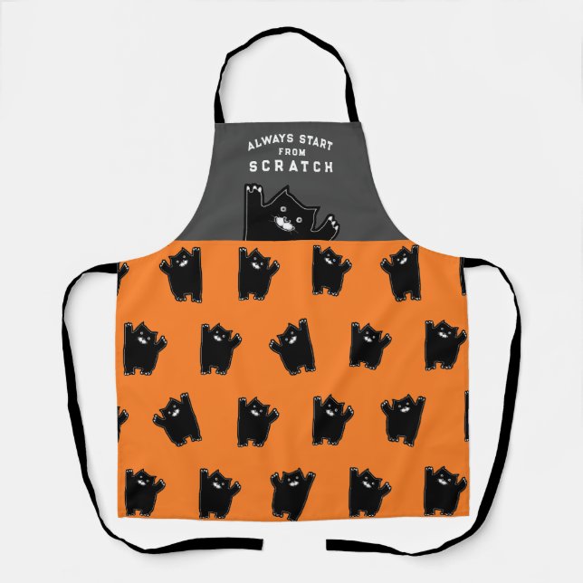 Amusant Halloween noir tablier (Recto)
