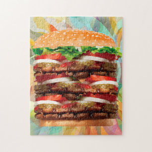 Amusant Hamburger Géant, Jigsaw Puzzles Pour Adul