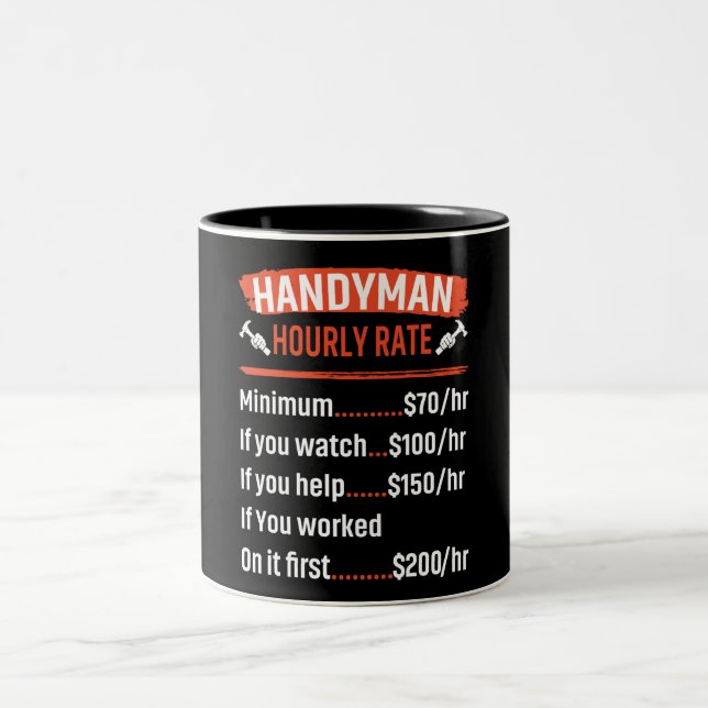 Amusant Handyman Taux horaire Mug (Centre)