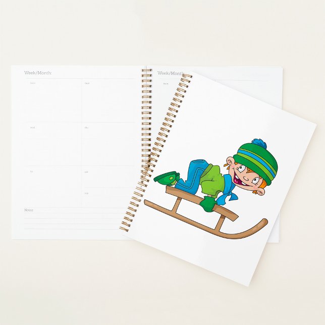 Amusant Hiver Sledding Boy mignonne Snow Adventure (Créateur téléchargé)