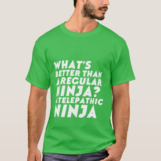 Amusant Humour Geek de T-shirt Ninja Telepathic (Devant)