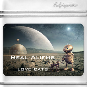 Amusant Imaginaire fou Cat Alien Magnet