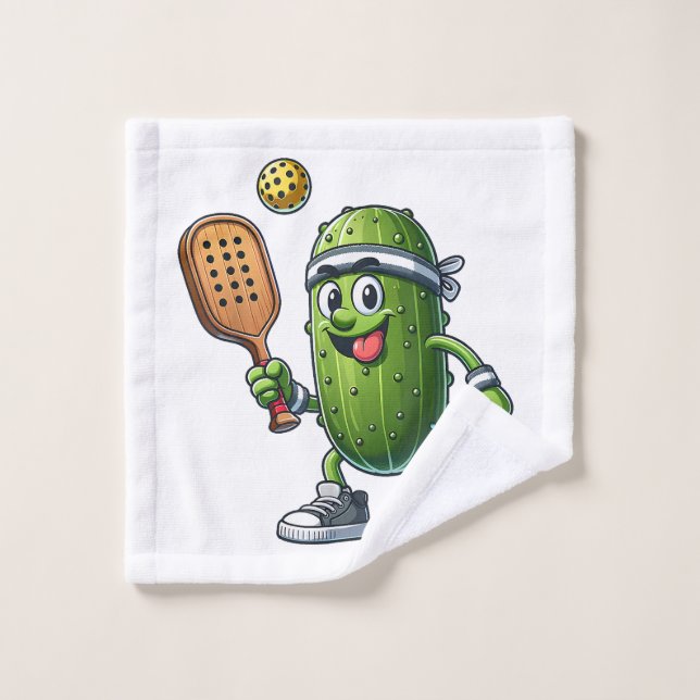 Amusant joueur de pickleball Louveur de paddleball (Gant de toilette)