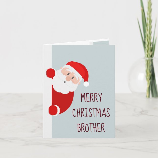 Amusant Joyeux Carte de Noël Brother Père Noël (Devant)