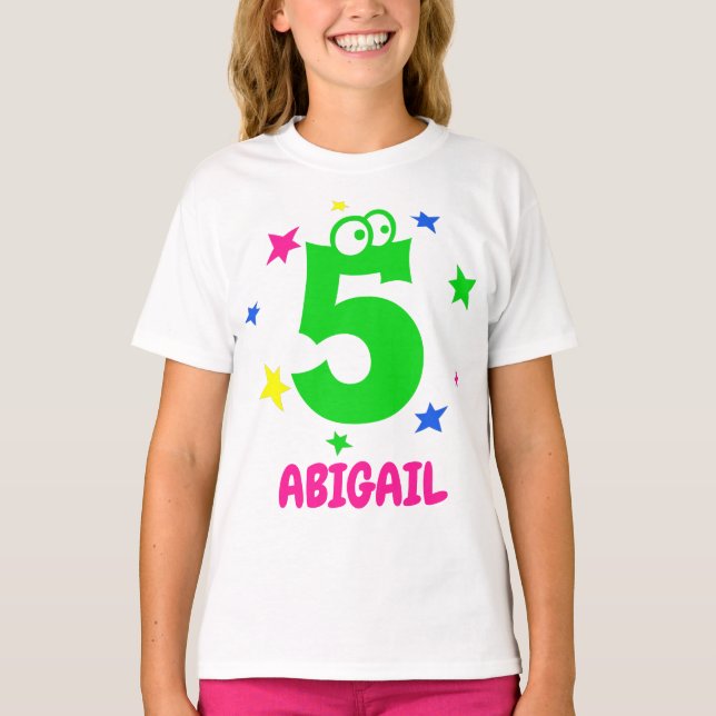 Amusant mignon Anniversaire TShirt Nom Numéro Eyeb (Devant)