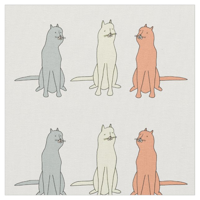 Amusant Motif En Tissu De Chats Mignons Avec Trois (Fermer)