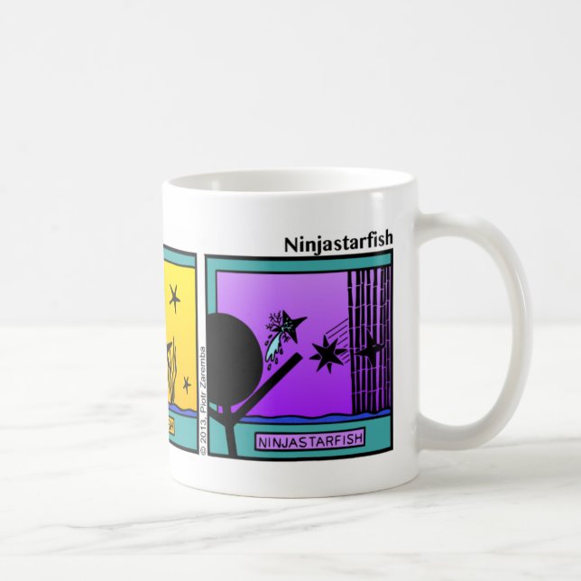Amusant Ninja Starfish Stickman Mug - 103 (Droite)