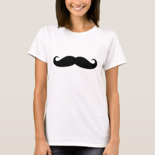 Amusant noir guidon moustache t-shirt pour femmes