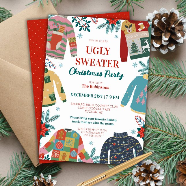 Amusant Non Religieux Fête Invitation (vintage holiday party invitations for work office corporate christmas party invites with retro vibes)