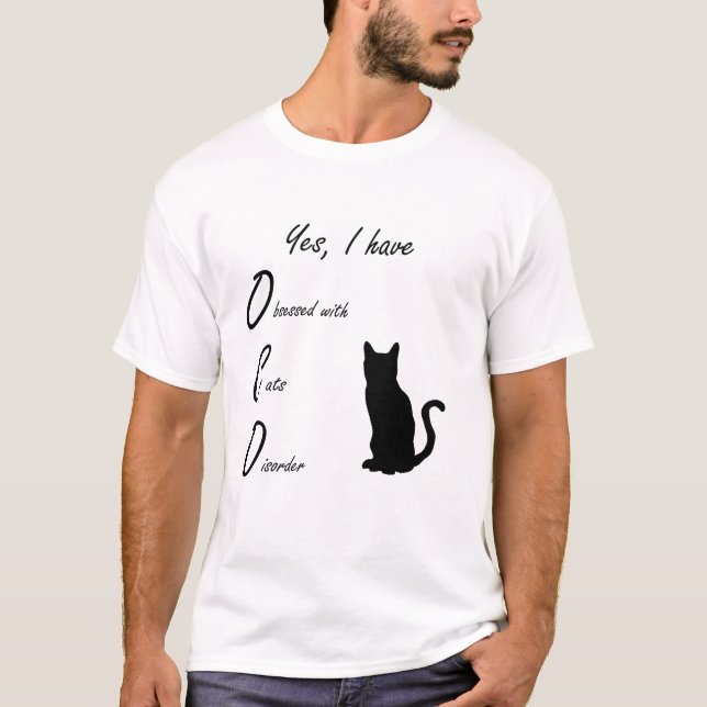Amusant Obsédé Par Le T-shirt Chats (Devant)