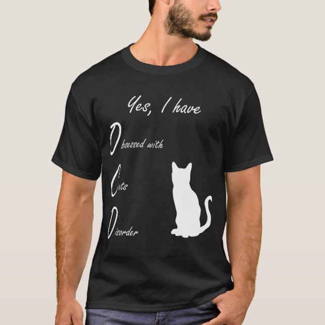Amusant Obsédé Par Le T-shirt Chats (Devant)