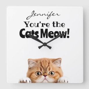 Amusant Orange Gingembre Tabby Cat Horloge murale