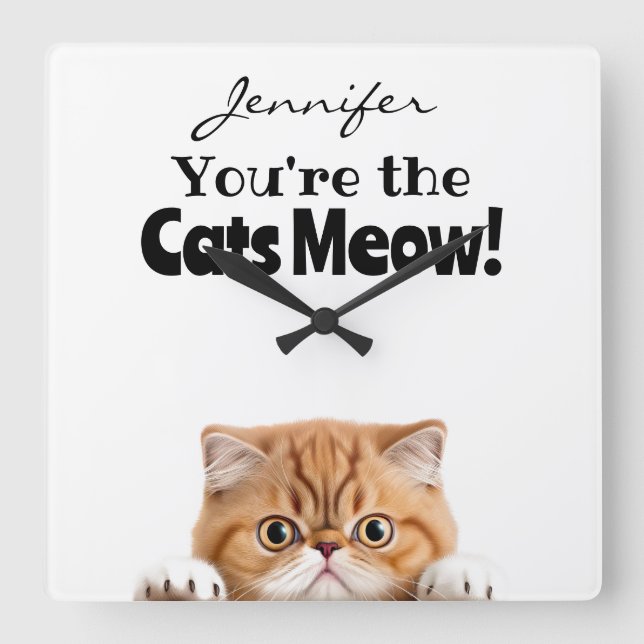 Amusant Orange Gingembre Tabby Cat Horloge murale (Recto)