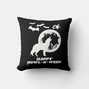 amusant oreiller à lancer "HAPPY HOWL-O-WEEN 2"