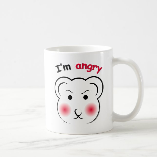Amusant ours en colère face de la Mug - minimalist (Droite)