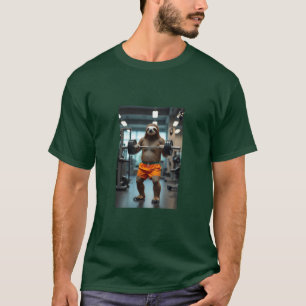 Amusant paresseux dans le t-shirt de la salle de s