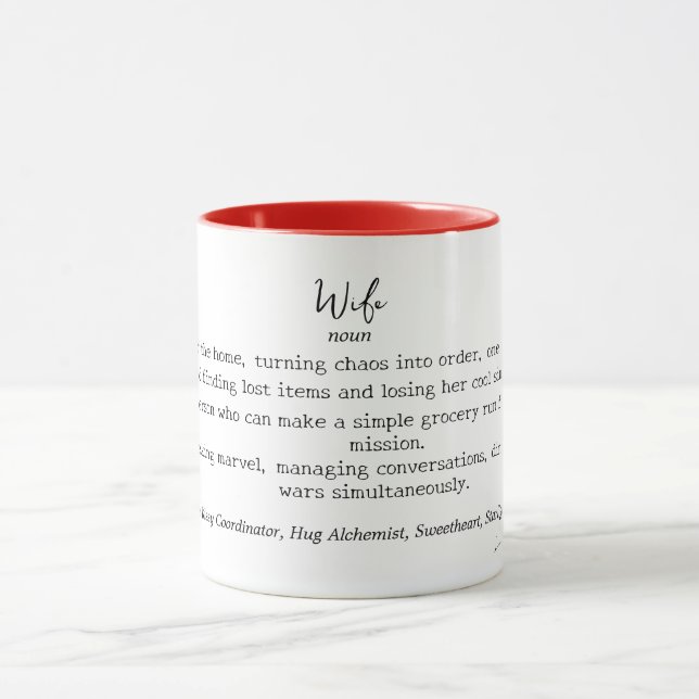 Amusant Personnalisé Femme Définition Mug (Centre)