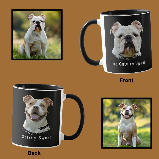Amusant Personnalisé Halloween Chien Photo Mug Tro (Créateur téléchargé)