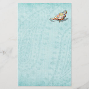 Amusant Petit Oiseau Whimsical Mignonne Bleu
