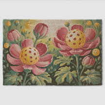 Amusant Pickleball Floral Bloom Design Mat d'accue