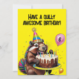 Amusant Porcupine carte d'anniversaire Ballons, Gâ