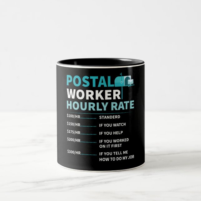 Amusant Postal Worker Taux horaire Mug (Centre)