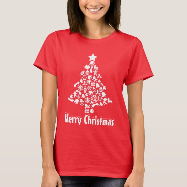 Amusant sapin de Noël T-shirt de vacances (Devant)