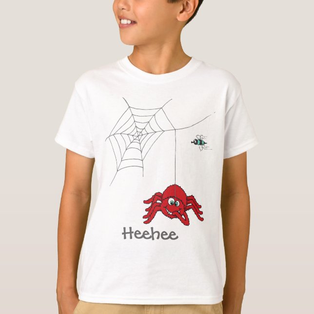 Amusant t-shirt araignée rouge et mouche enfants (Devant)