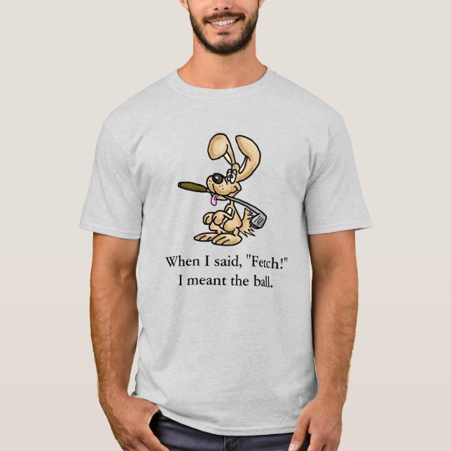 Amusant T-shirt chien de golf (Devant)