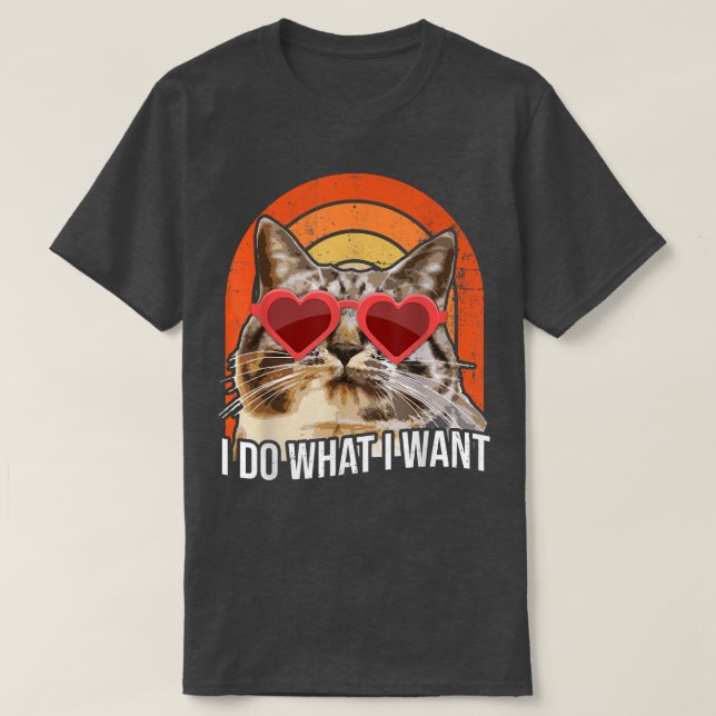 Amusant T-shirt de chat, Tee Amoureux des chats, P (Design devant)