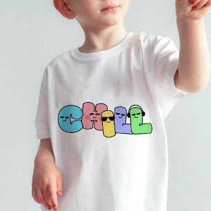 Amusant T-shirt graphique CHILL pour enfants   DP7