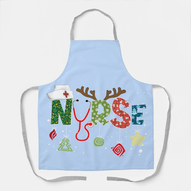 Amusant tablier de Noël de l'infirmière. (Recto)