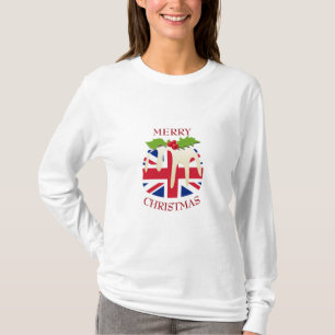 Amusant UNION JACK UK T-shirt Pudding de Noël