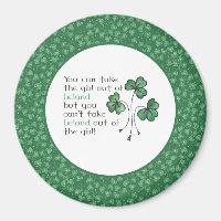 Amusant Vert Shamrock Irlandais fille Grand Magnet