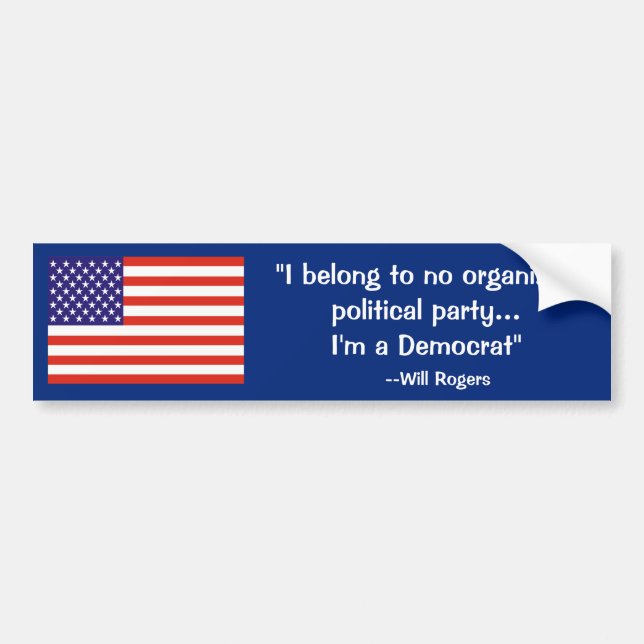 Amusant Will Rogers Bumper Sticker (Devant)