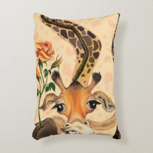 Amusante Accent Coussin Giraffe romantique avec Ro