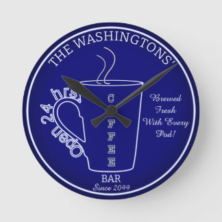 Amusante barre de café famille Horloge murale