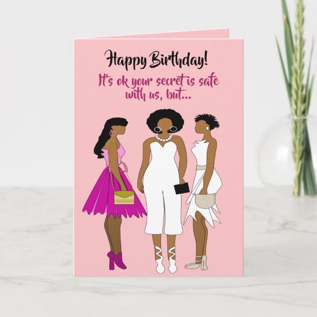 Amusante carte d'anniversaire de femme afro-améric (Devant)