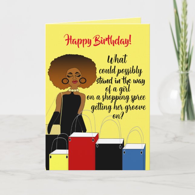 Amusante carte d'anniversaire pour les femmes afro (Devant)