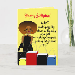 Amusante carte d'anniversaire pour les femmes afro