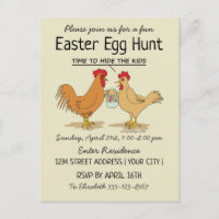 Amusante Chasse aux Oeufs de Pâques Invitation