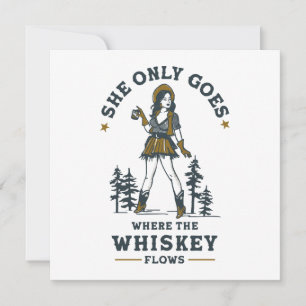 Amusante cowgirl western vintage amatrice de whisk
