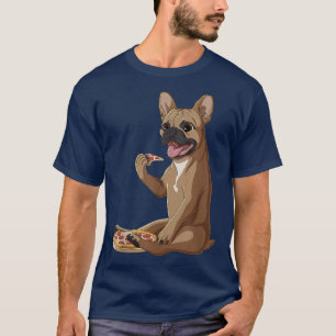 Amusante de Pizza Chien français Bulldog T-shirt
